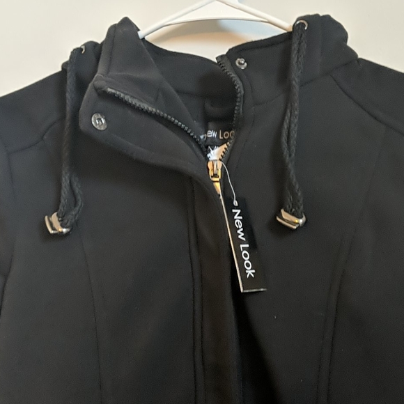 New look thick black hooded jacket medium - Picture 2 of 3